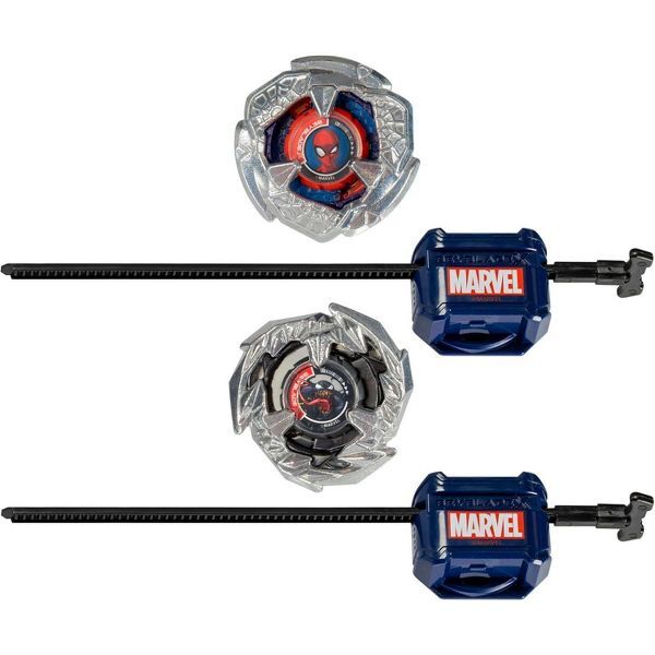 Alternative view of Beyblade X Marvel Spider-Man 3-60F Vs. Venom 3-80N Multipack Set, Includes 2 Right-Spin Tops & Launchers